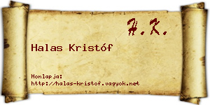 Halas Kristóf névjegykártya