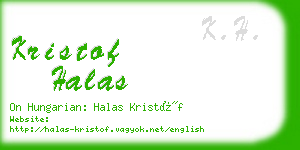 kristof halas business card